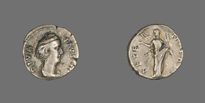 Denarius (Coin) Portraying Empress Faustina the Elder