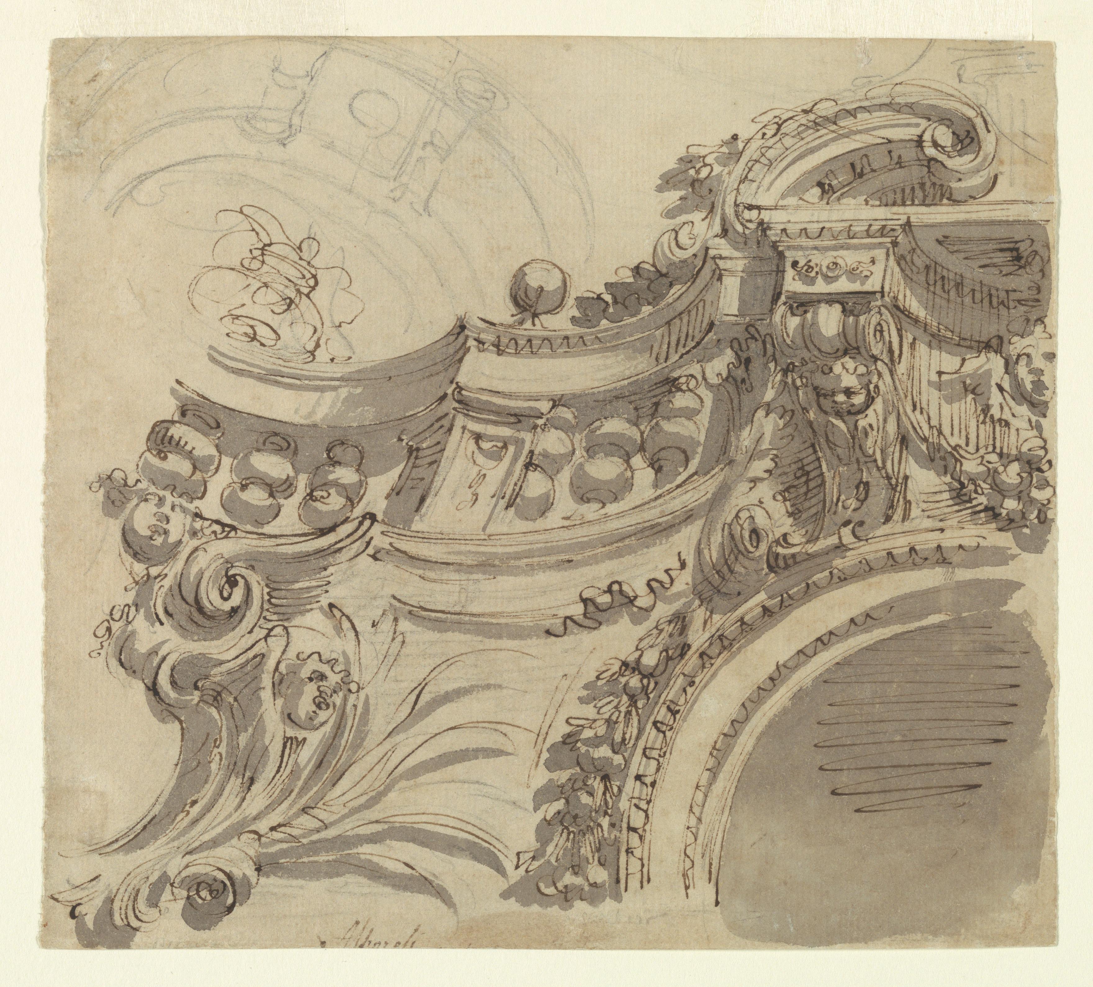 Design for a Ceiling with Balustrade