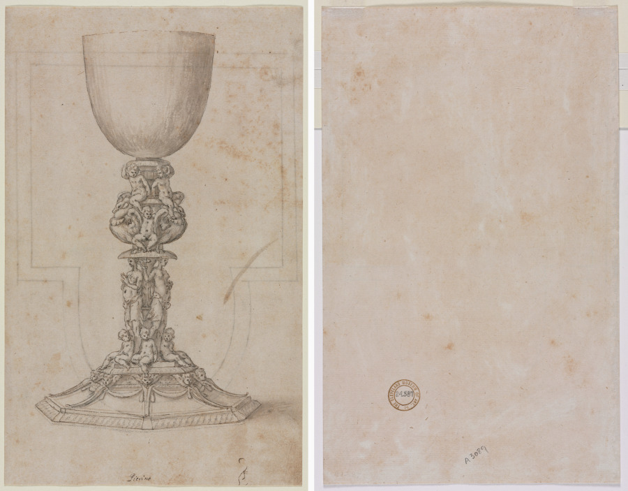 Design for a Chalice (recto) Architectural Plan (verso)