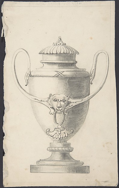 Design for a Lidded Vase with Lion's Head Boss