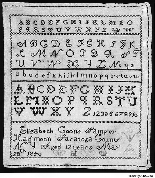 Embroidered sampler