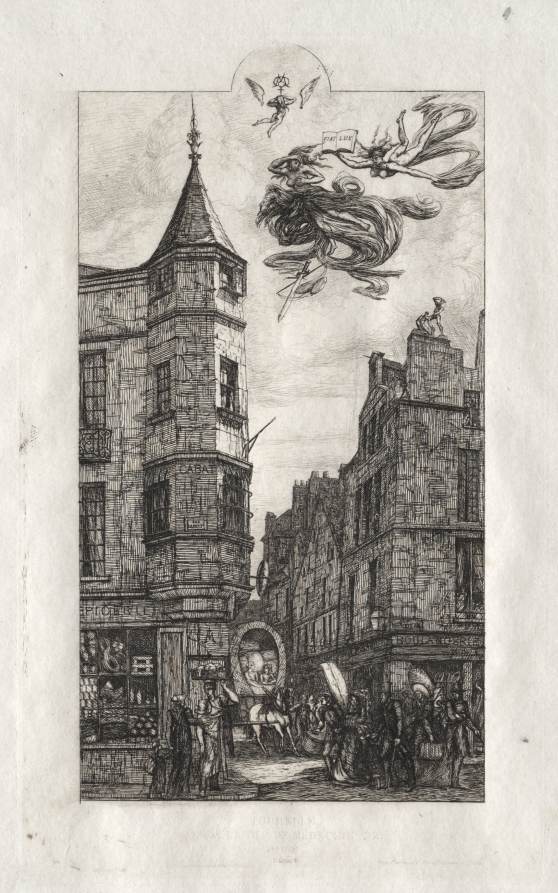 Etchings of Paris:  Tourelle, rue de l'Ecole de Médicine