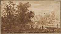Fisherman in a River Landscape
