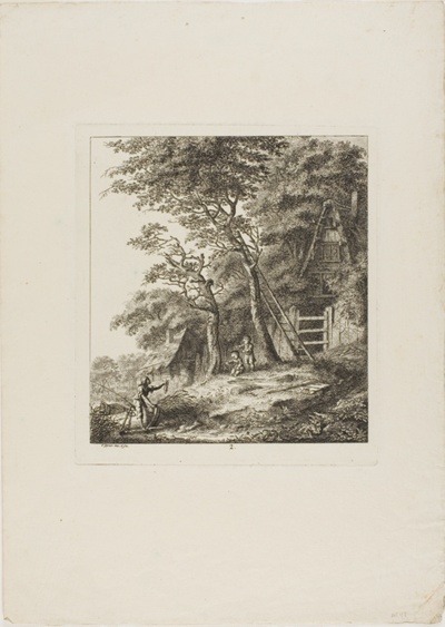 Fishermen with Children, plate two from Paysages Dédiés à M. Warelet