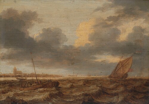 Fishing boats in choppy waters