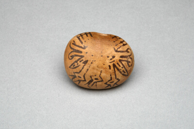 Flute or Small Container with Painted Abstract Motif