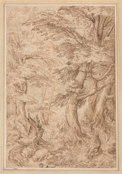 Forest Landscape with Wild Animals