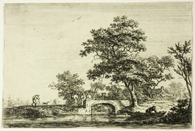 Four Men on a Stone Bridge