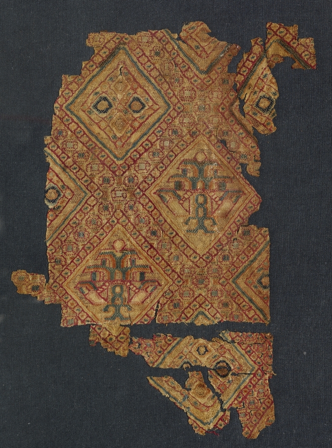 Fragment with jewel-like silk