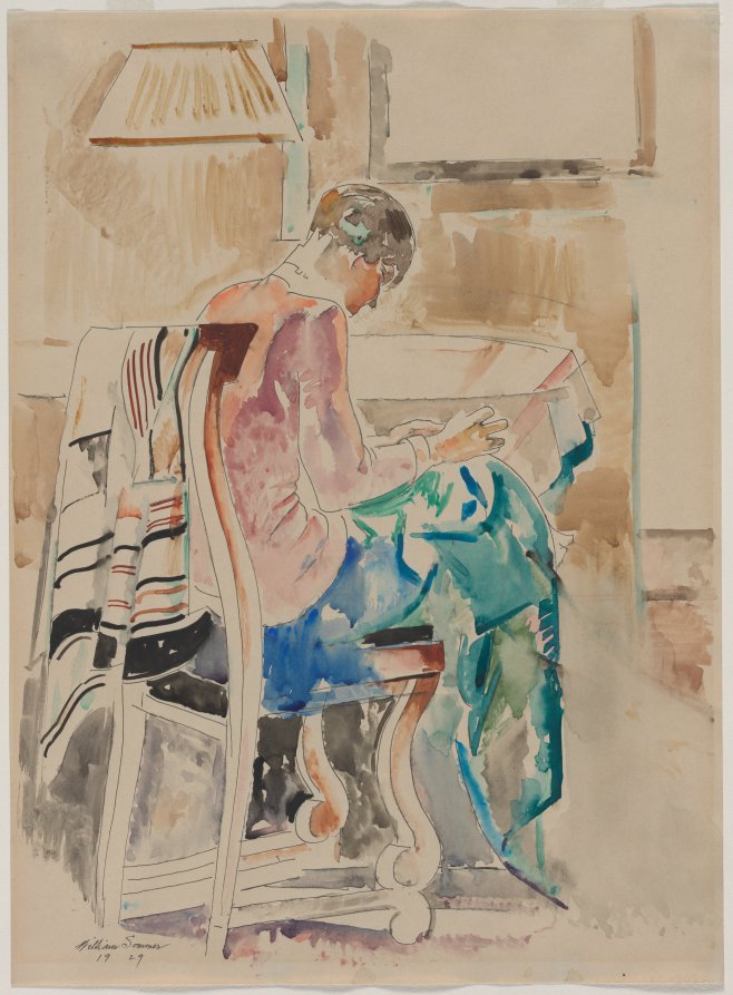 Girl Sewing
