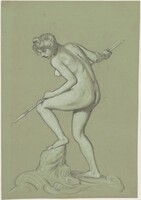 Girl Spearing Dolphin