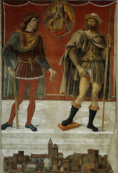 God the Father with Two Saints