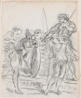 Group of Male Figures Conversing