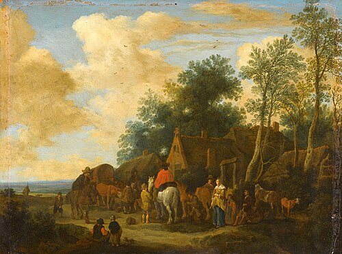 Halting at a roadside inn