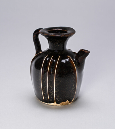 Handled Ewer with Vertical Ribs