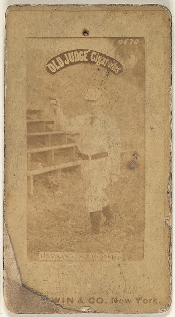 Harkins, Pitcher, Brooklyn, from the Old Judge series (N172) for Old Judge Cigarettes