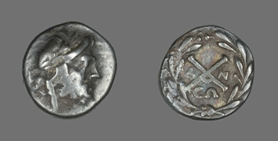 Hemidrachm (Coin) Depicting the God Zeus Amarios