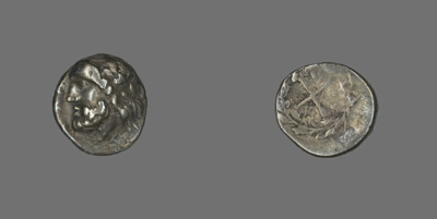 Hemidrachm (Coin) Depicting the God Zeus Amarios