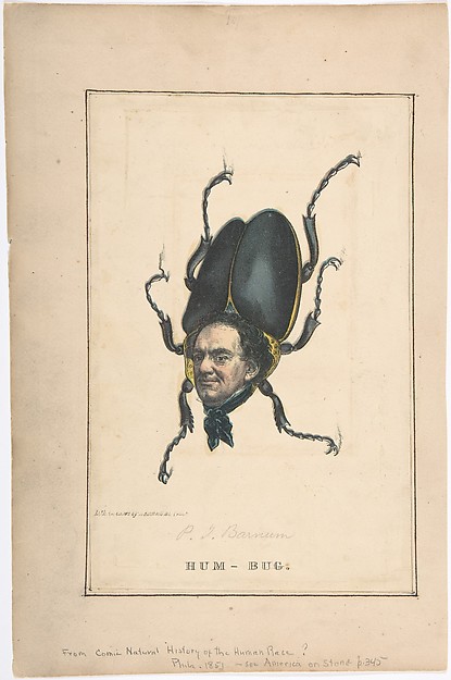 Hum-Bug (P. T. Barnum), from "The Comic Natural History of the Human Race"