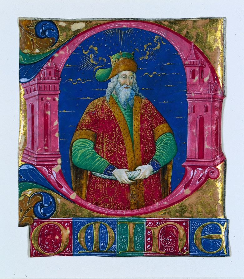 Initial D[omine] from a Choral Book: King Solomon