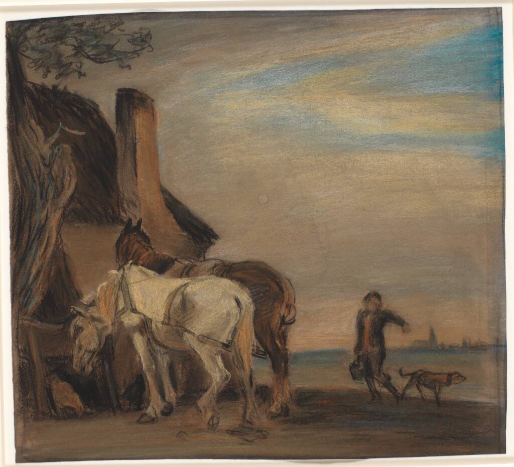 Karl, der bringer vand til to heste (kopi efter Paulus Potters maleri på Louvre)