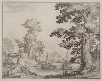 Landscape and River with Anchored Vessels
