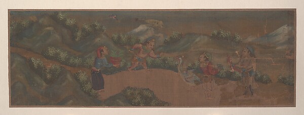 Landscape Painting of Figure in Woodland Setting