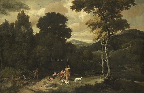 Landscape with hunters