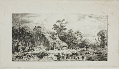 Landscape with Thatched Cottages