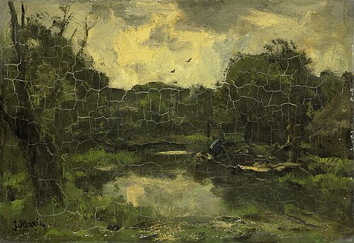 Landschap met schuit