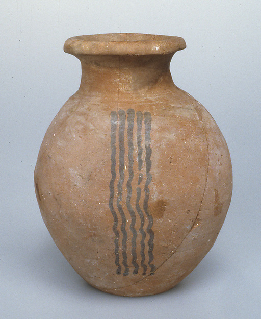 Late ware jar with wavy painted decoration