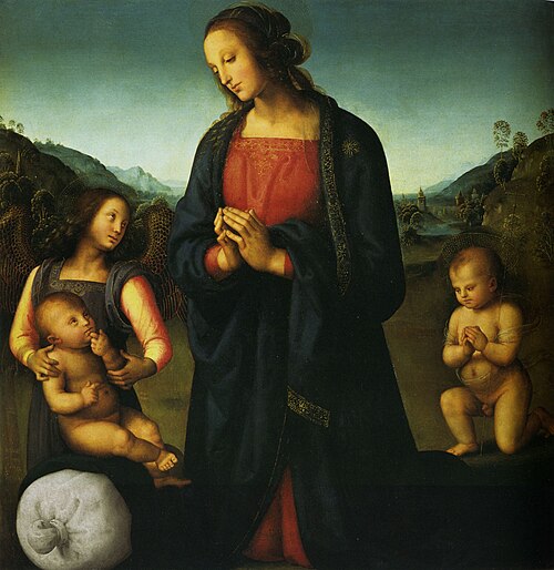Madonna with child, Saint John the Baptist, and an angel
