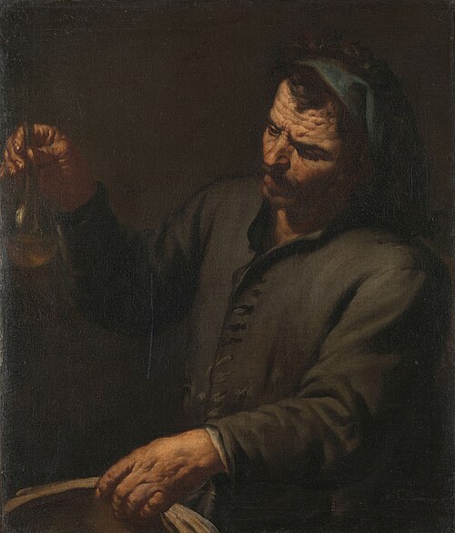 Man with Urine Bottle in his Hand
