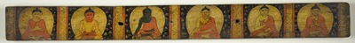 Manuscript Cover with Six Seated Buddhas with Various Hand Gestures (Mudras)