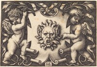Mask Held by Two Genii