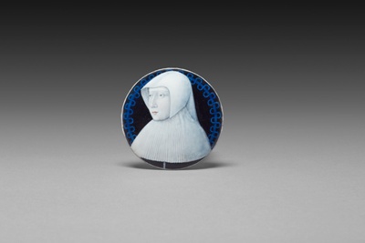 Medallion, probably Margaret of Lorraine (recto); the Virgin Seated on a Throne Before Two Widows (verso)