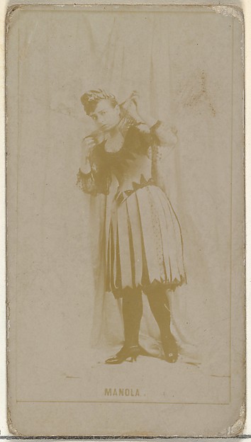 Miss Manola, from the Actors and Actresses series (N145-8) issued by Duke Sons & Co. to promote Duke Cigarettes