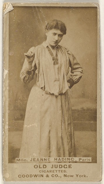 Mlle. Joanne Hading, Paris, from the Actors and Actresses series (N171) for Old Judge Cigarettes