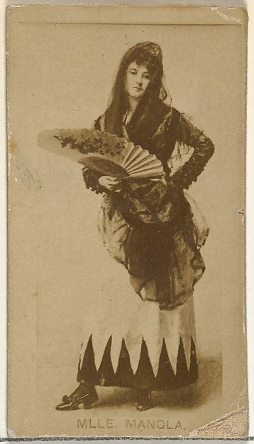 Mlle. Manola, from the Actors and Actresses series (N145-8) issued by Duke Sons & Co. to promote Duke Cigarettes