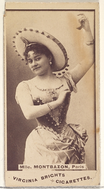 Mlle. Montbazon, Paris, from the Actors and Actresses series (N45, Type 1) for Virginia Brights Cigarettes