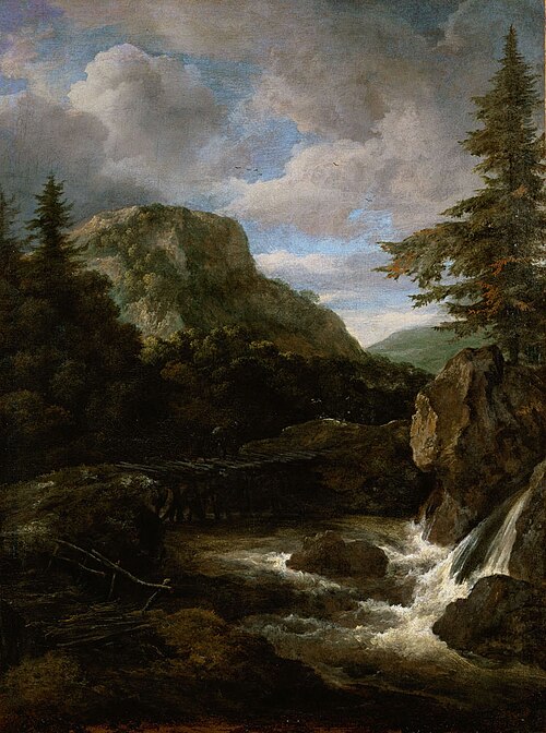 Mountain Landscape with Waterfall