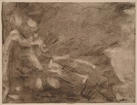 Mountain Stream with Bathers