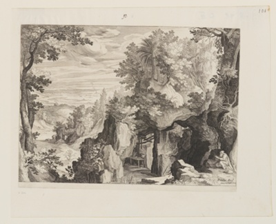 Mountainous Landscape with a Hermit