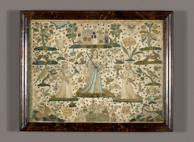 Needlework Picture Depicting Peace, Justice, and Plenty