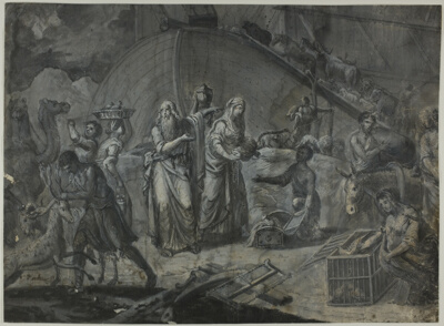 Noah and His Family Bringing Animals onto the Ark