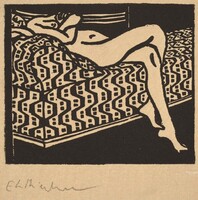 Nude Girl Lying on a Sofa