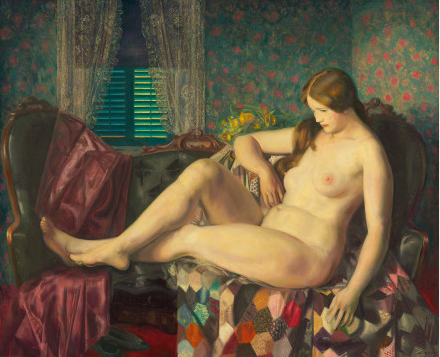 Nude with Hexagonal Quilt