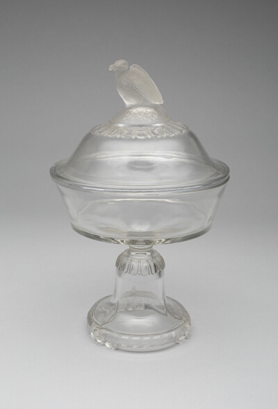 Old Abe/Frosted Eagle Covered Compote on Pedestal