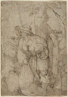 Old Man Standing under Tree