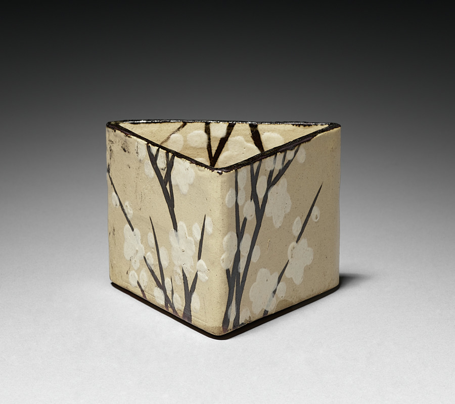 One of Five Serving Bowls (Mukozuke) with Prunus Design
